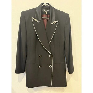 Vintage Solini Black Blazer with Rhinestones 12
